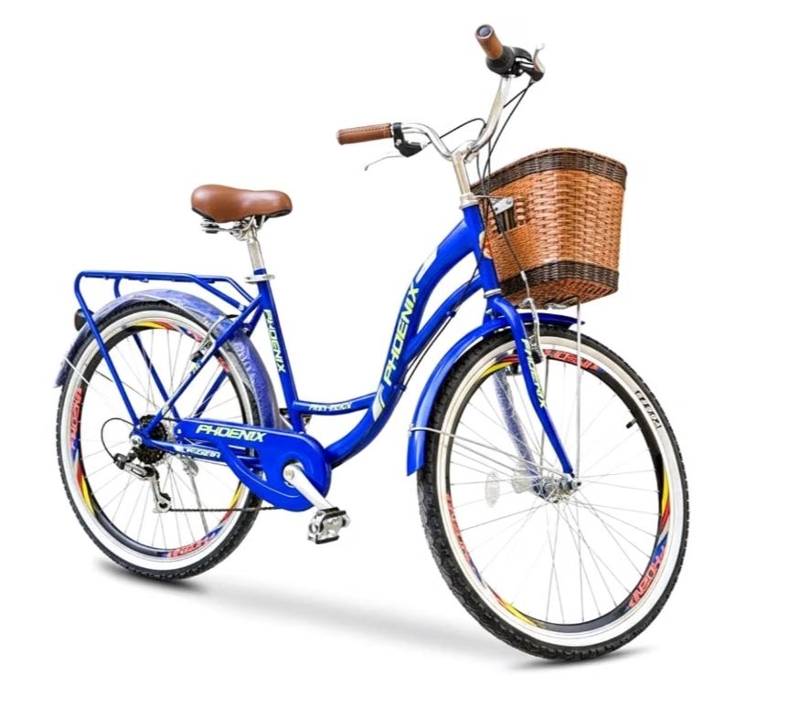 Blue City Bike with Basket