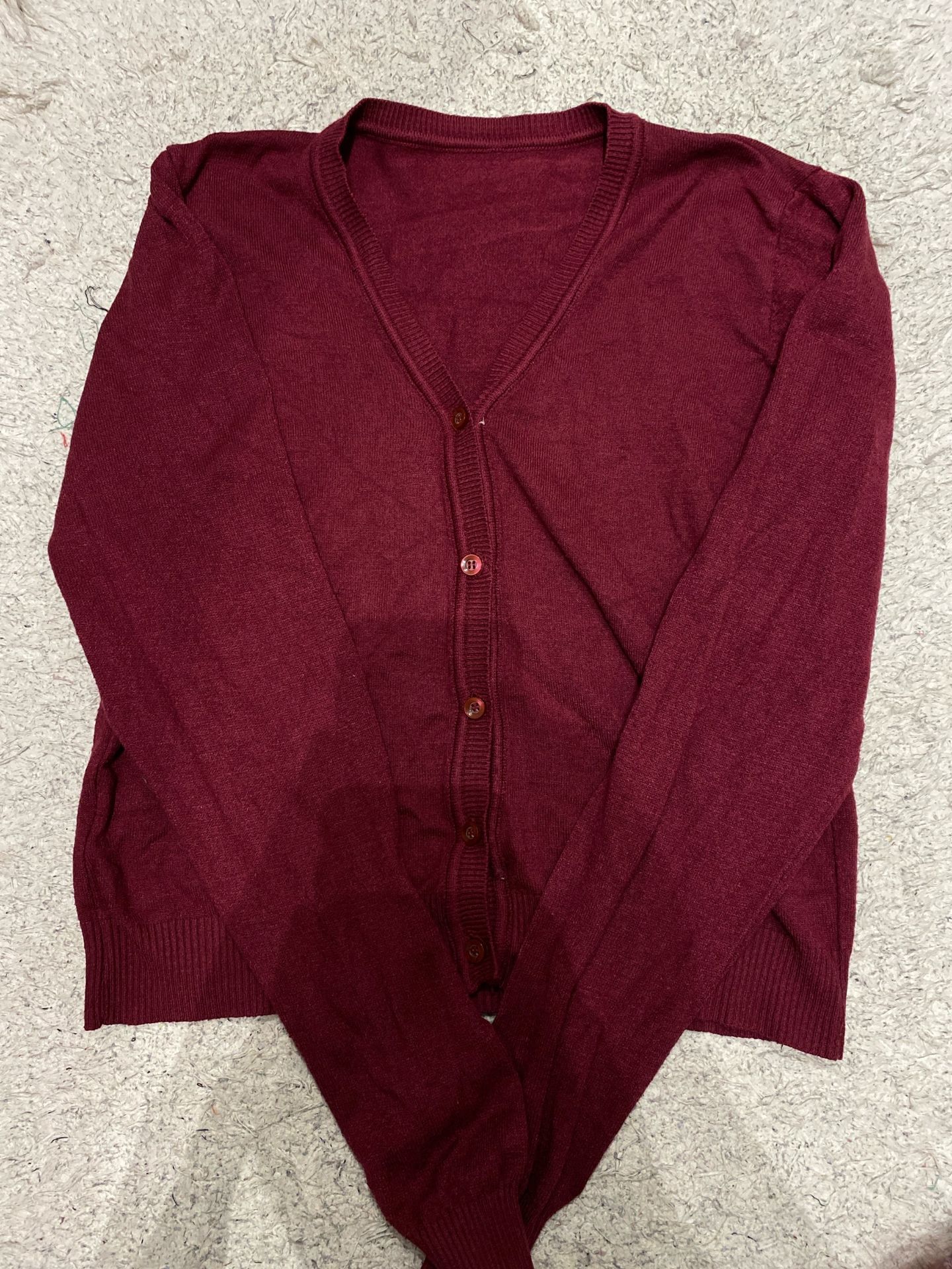 red button up cardigan
