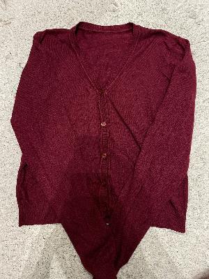 red button up cardigan