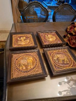 Wooden Relief Wall Art Set