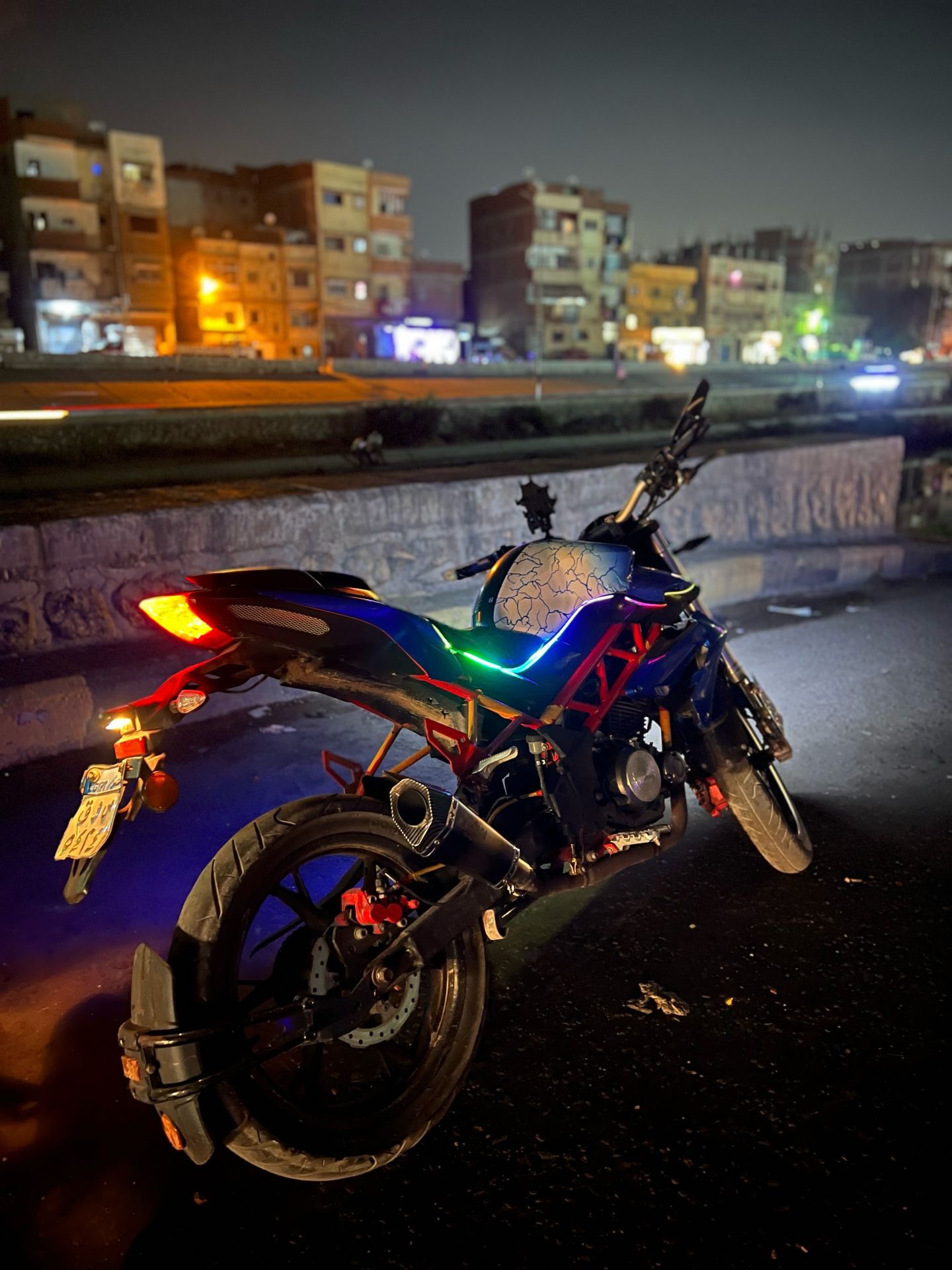 Custom Motorcycle Blue Red
