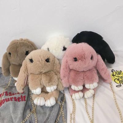 Fluffy Bunny Backpack Keychain
