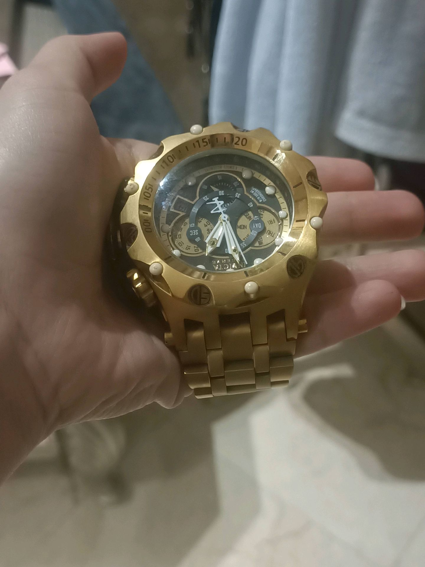 Gold Chronograph Watch
