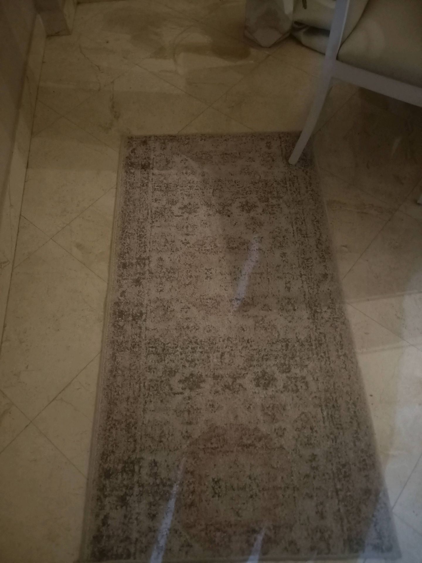 Gray speckled rug