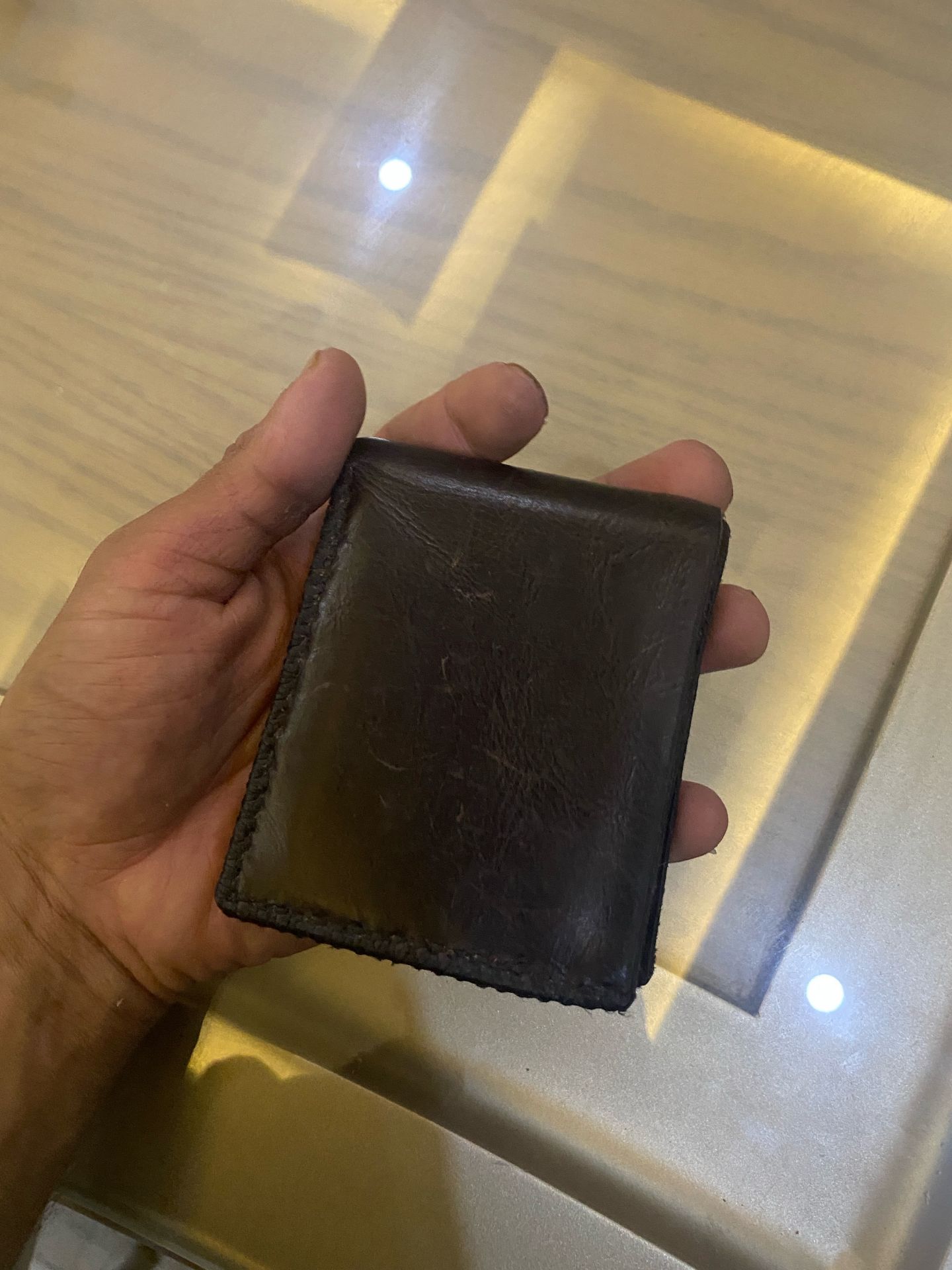 Black Leather Bi-Fold Wallet