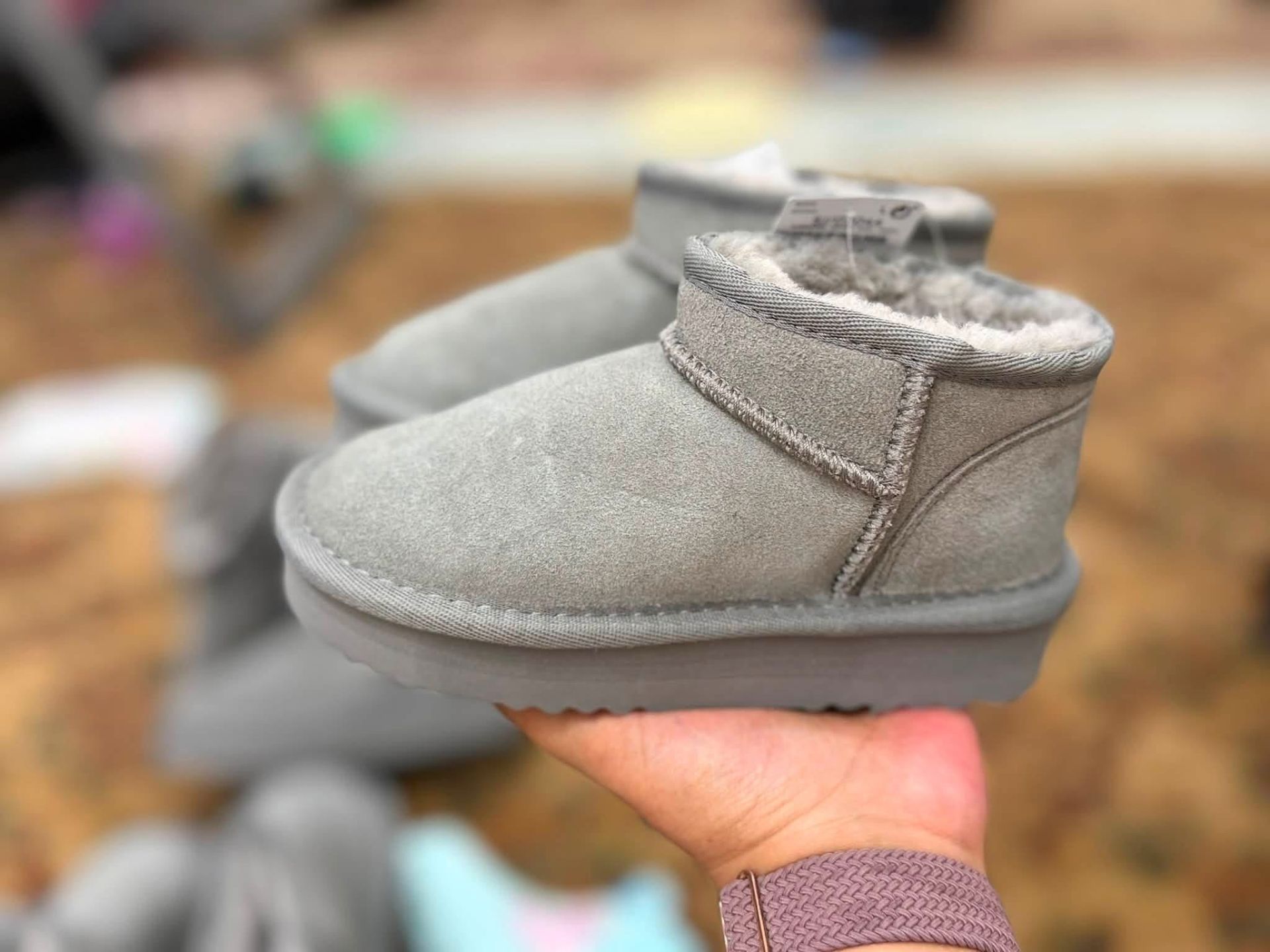 Gray Suede Winter Boot
