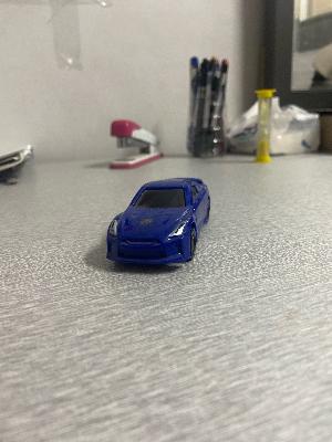 Blue die-cast sports car
