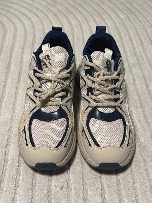 Navy & Cream Mesh Sneakers