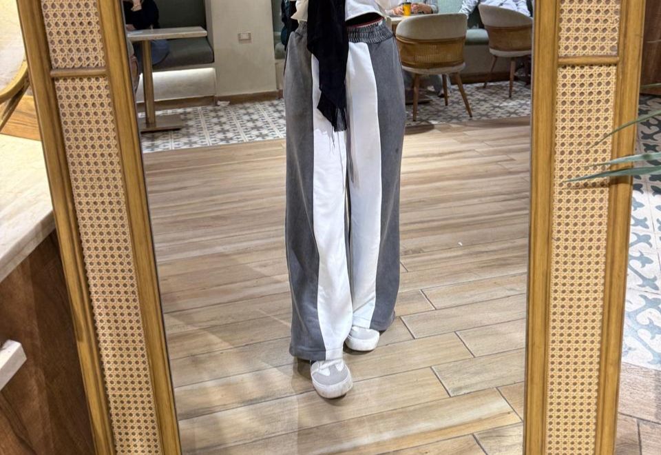 Two-Tone Wide Leg Pants