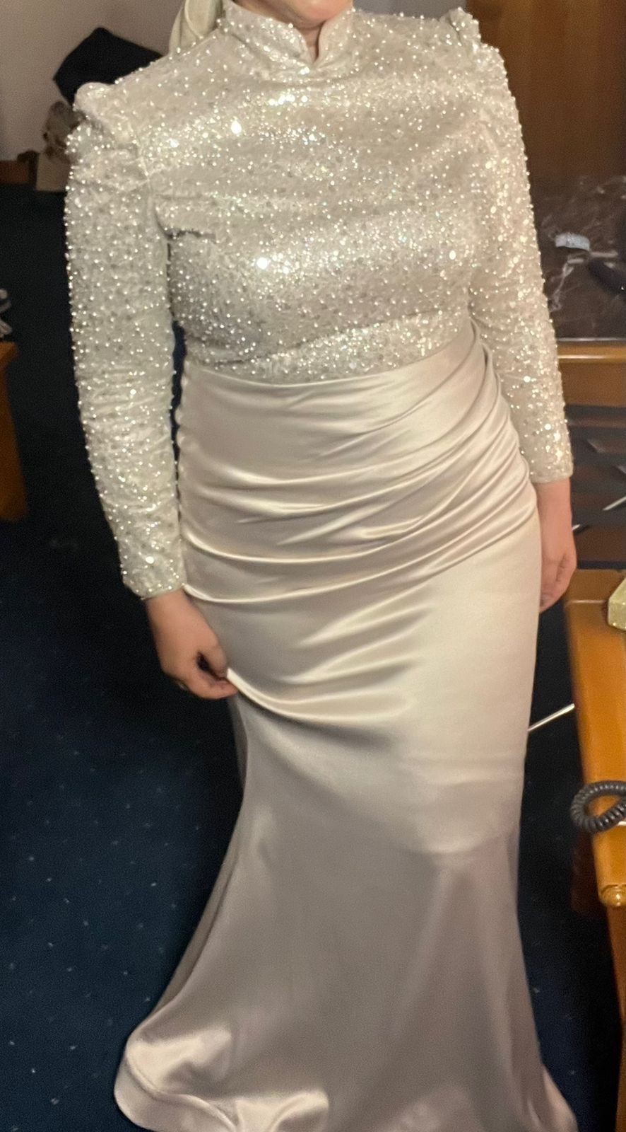 Beaded sequin evening dress