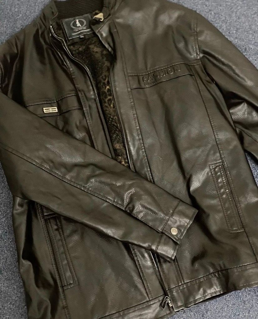Leather Jacket Olive Green