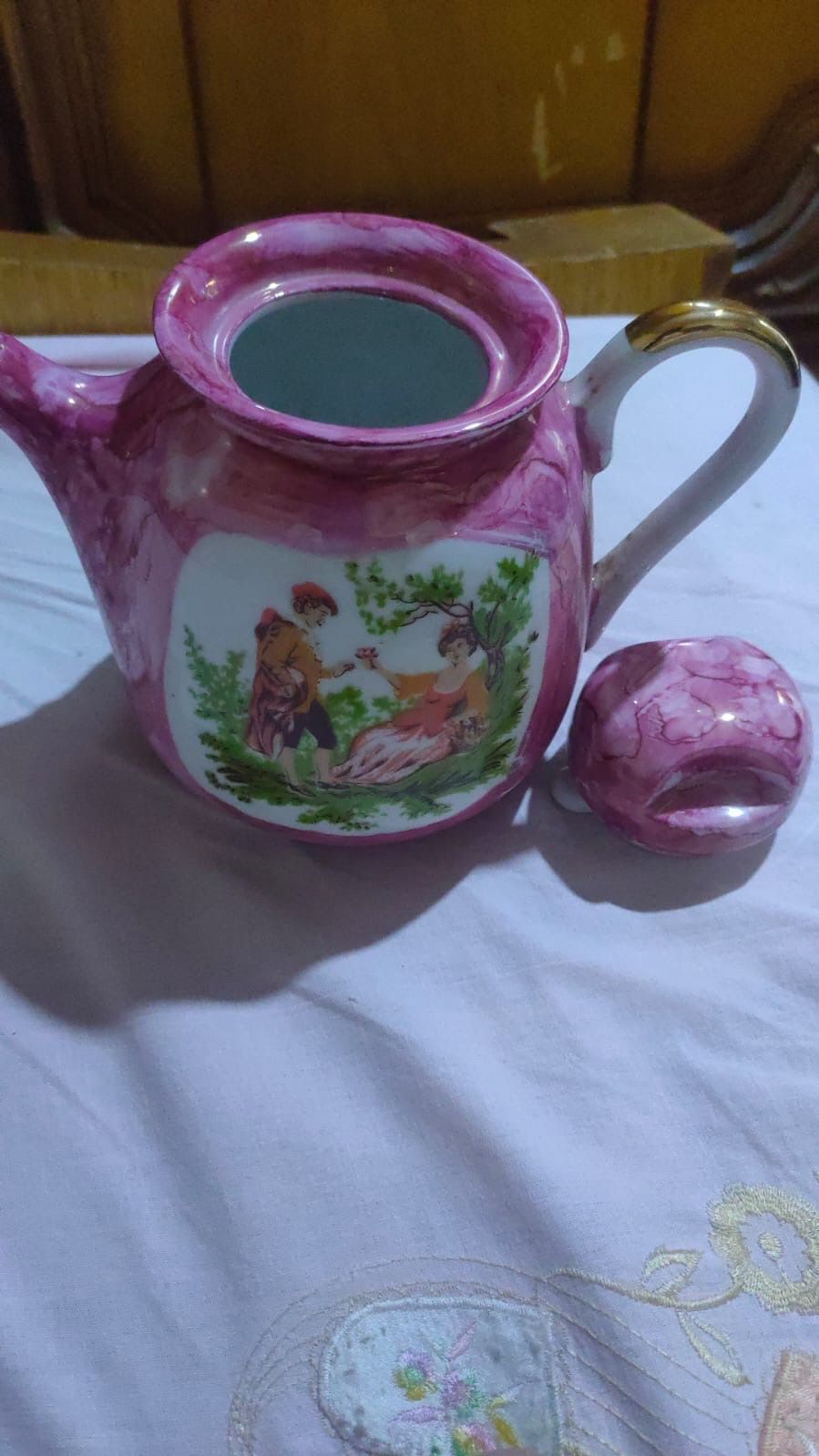 Vintage Pink Ceramic Teapot