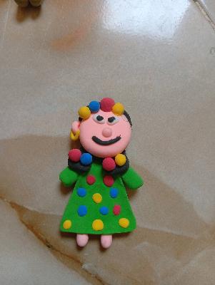Colorful Clay Doll Figure