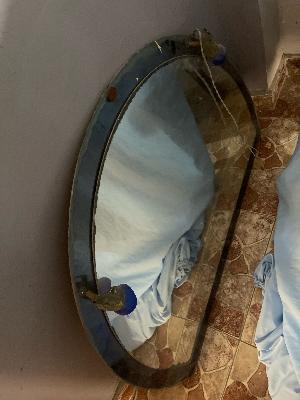 Round Wall Mirror Blue Frame