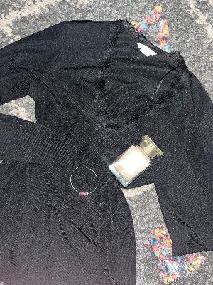 Black  long sleeve lace top