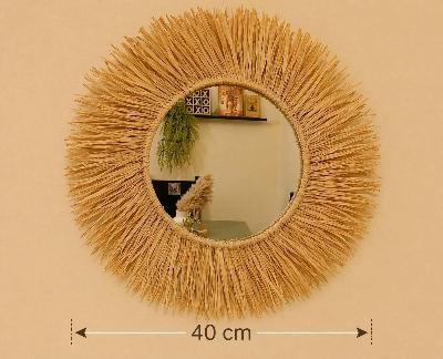 Straw Sunburst Mirror 40cm