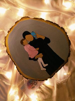 Hand-Painted Wood Slice Art