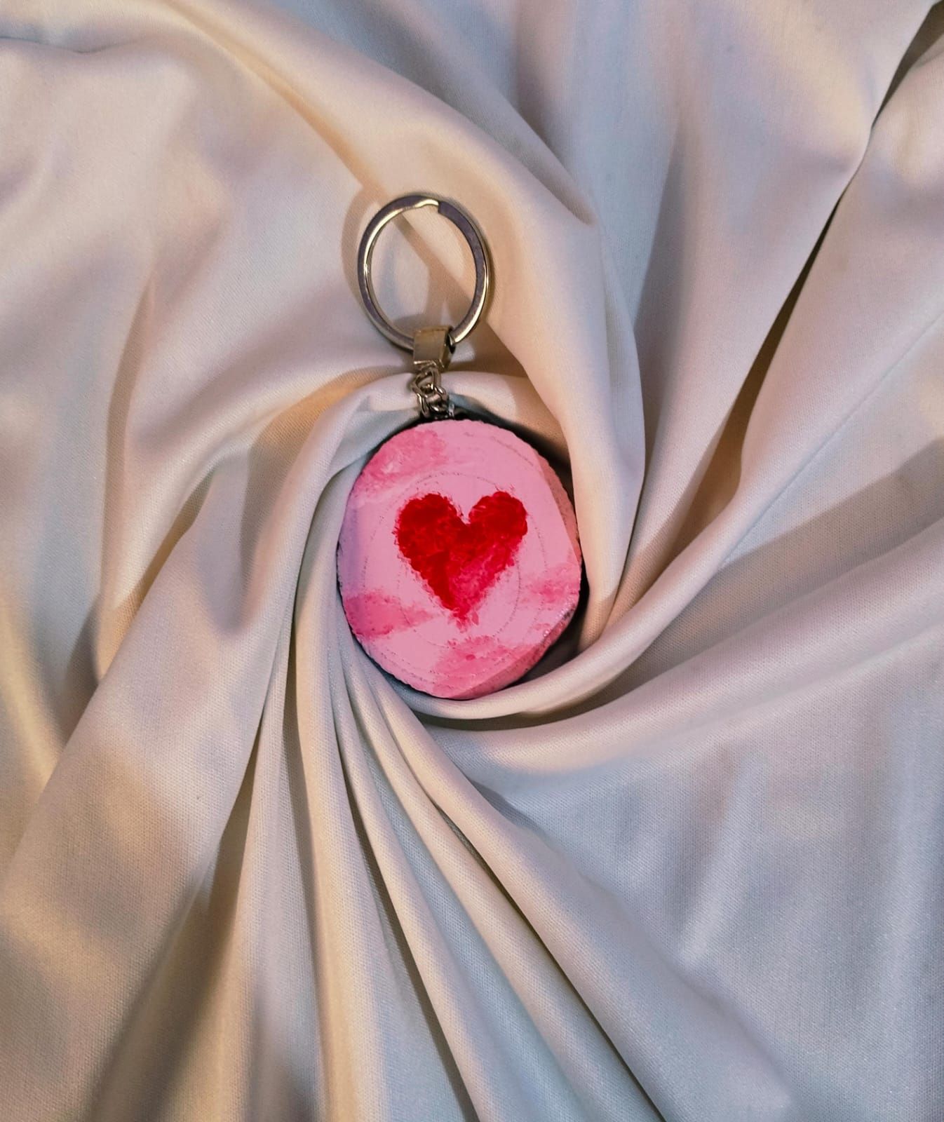 Hand-painted Heart Keychain