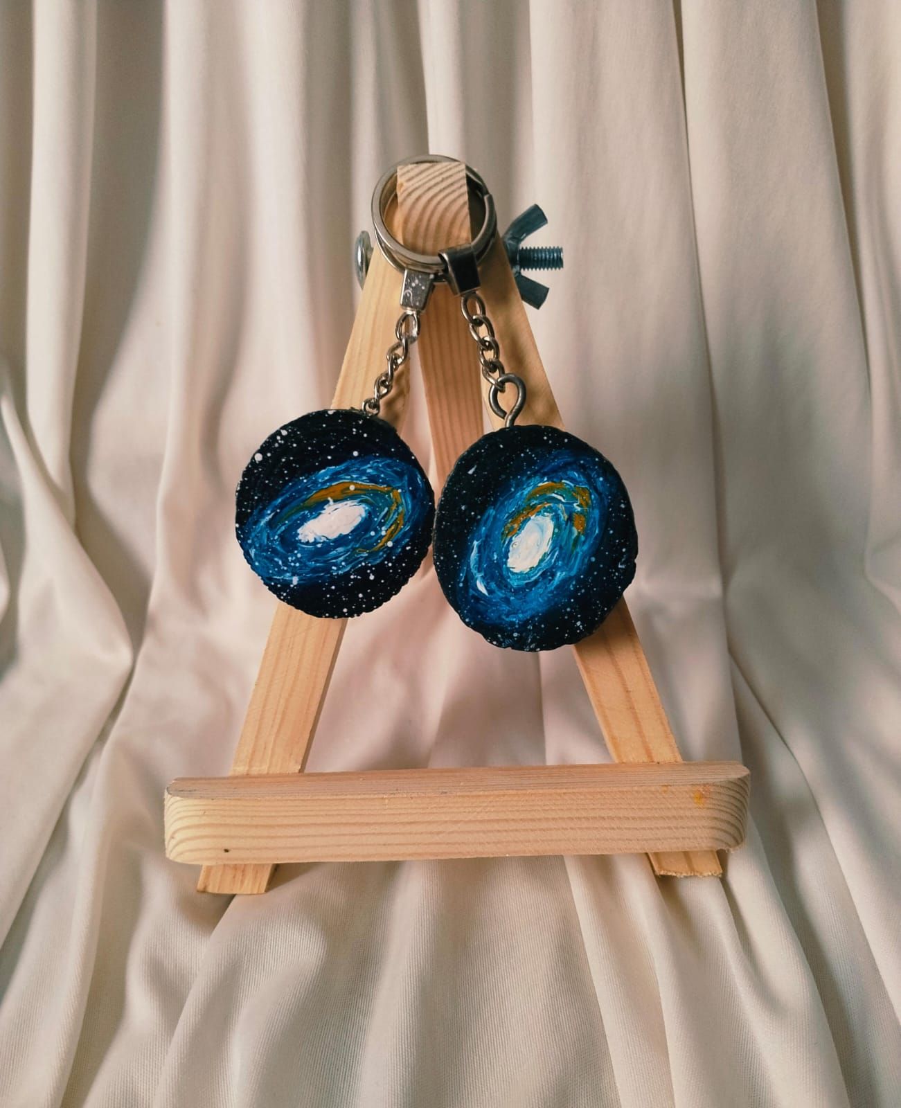 Galaxy Moon Keychain Pair