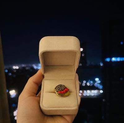 Gold Tone Ring Red Stone
