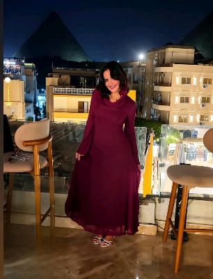 Maroon Long-Sleeve Dress