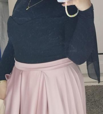 Black Crop Top & Pink Skirt