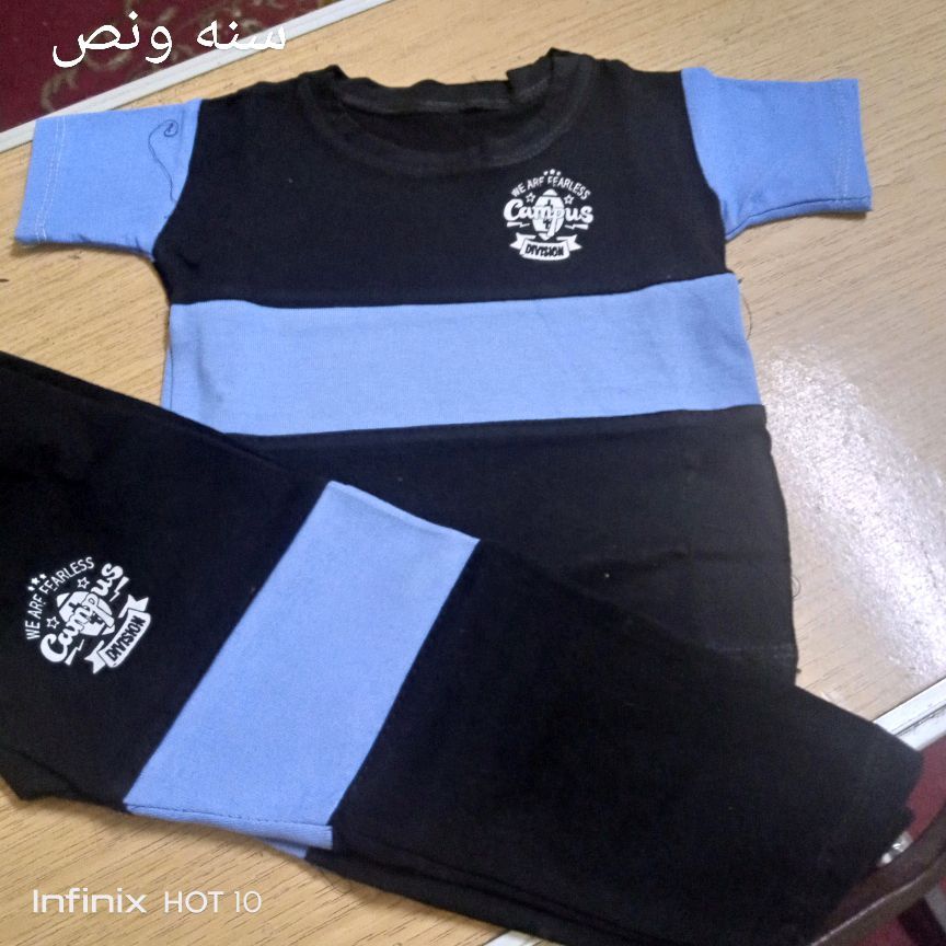 Boys Black Blue Colorblock T-Shirt