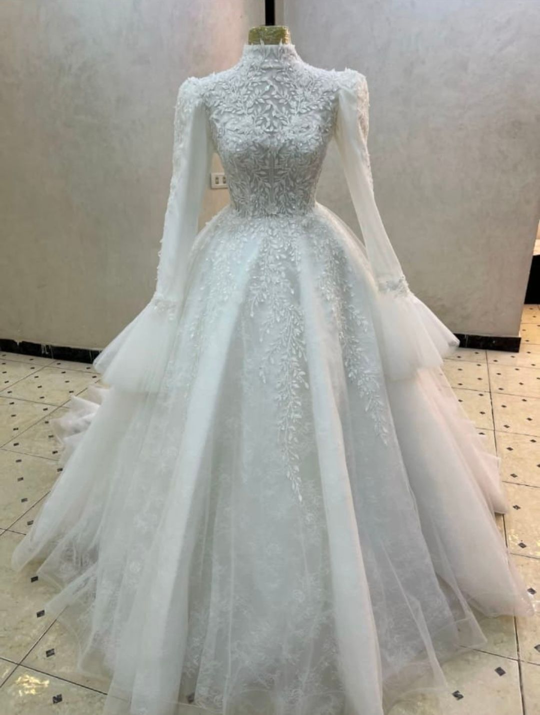 White Beaded Ball Gown