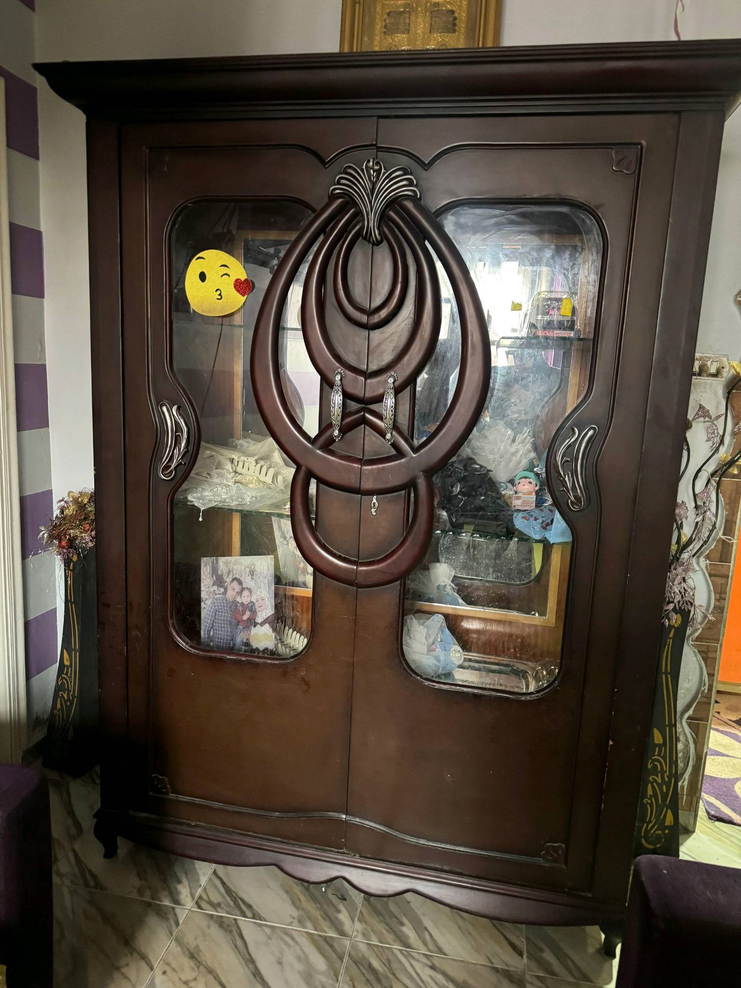 Dark Wood Display Cabinet