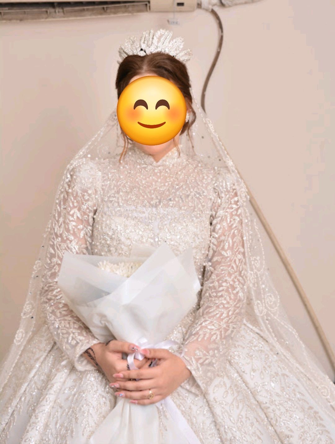 White Beaded Wedding Dress