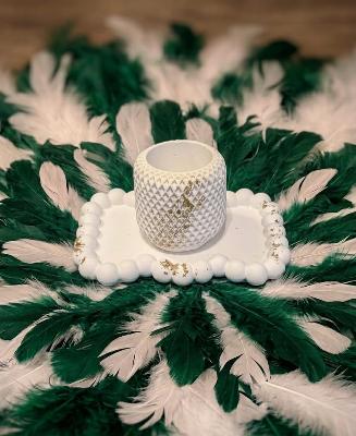 White Ceramic Candle Holder Se