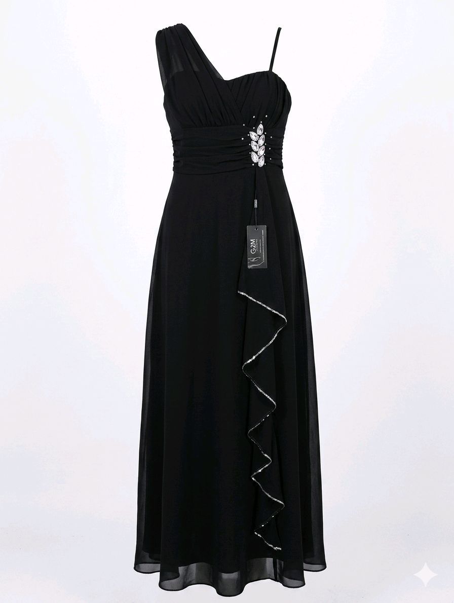 Black Evening Dress with Beading