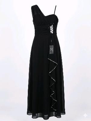 Black Evening Dress with Beading