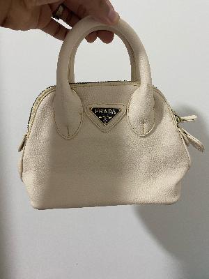 Prada Cream Leather Handbag