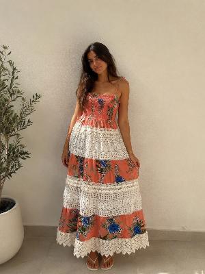 Floral Maxi Dress with Lace