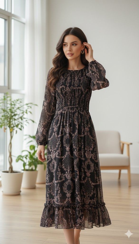 Floral Lace Midi Dress