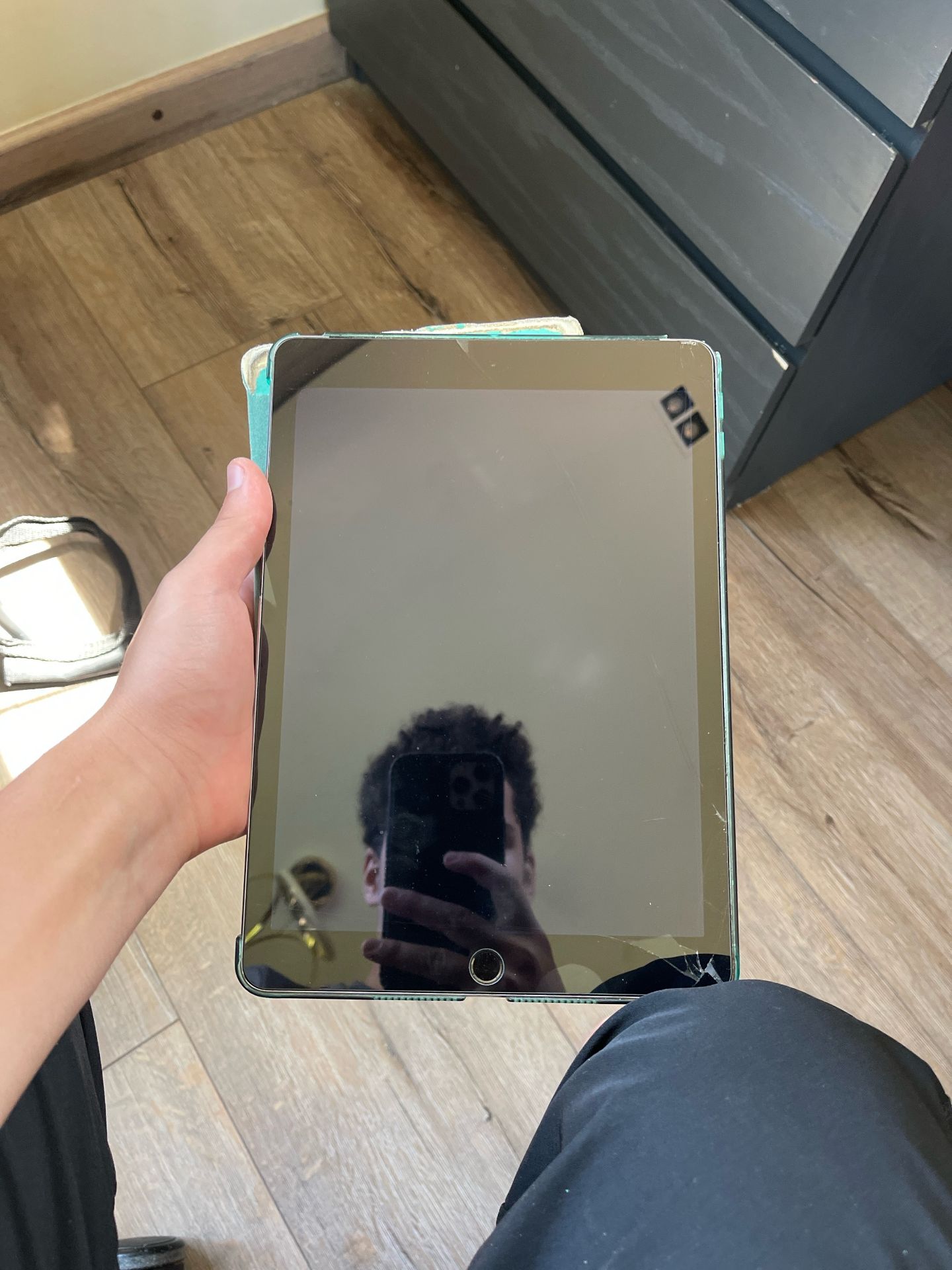 iPad Air 2 with Turquoise Case