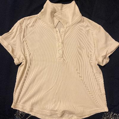 Cream Ribbed Polo Shirt