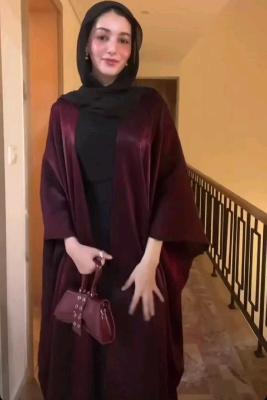 Maroon Velvet Abaya with Scarf