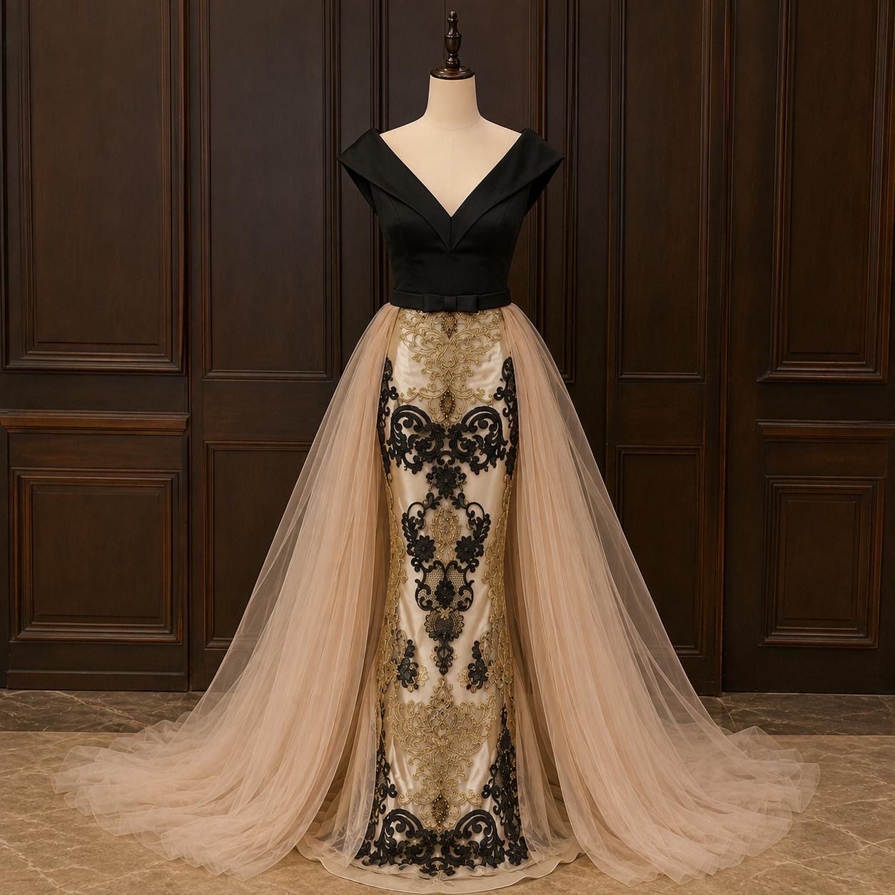 Black & Gold Evening Gown