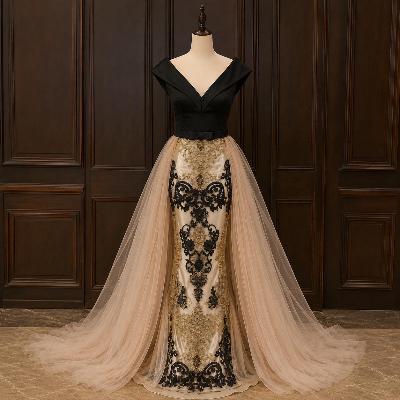 Black & Gold Evening Gown