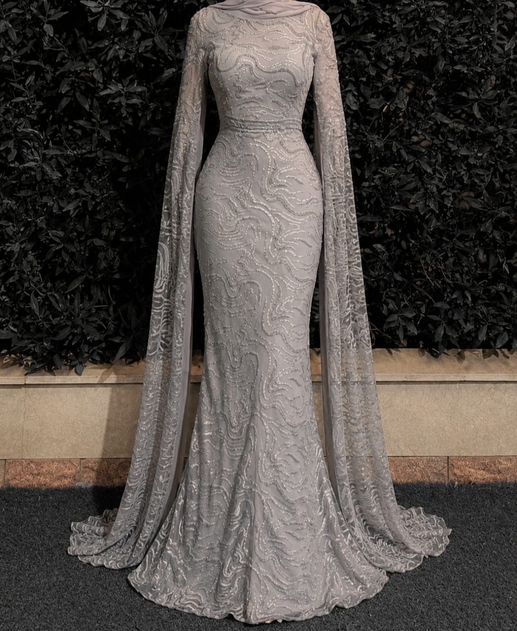 Beaded Evening Gown Cape