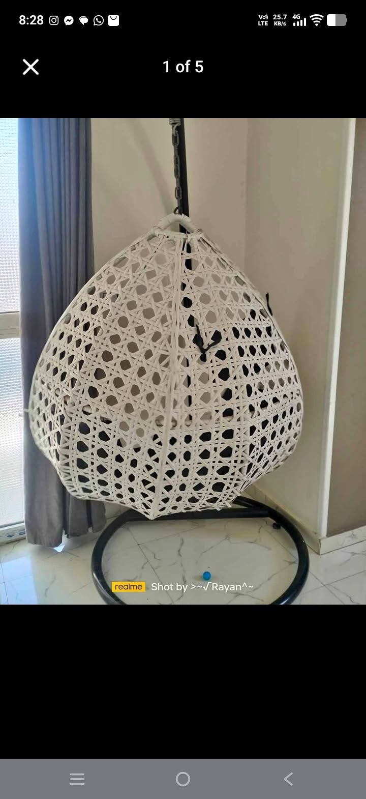 White Woven Hanging Chair