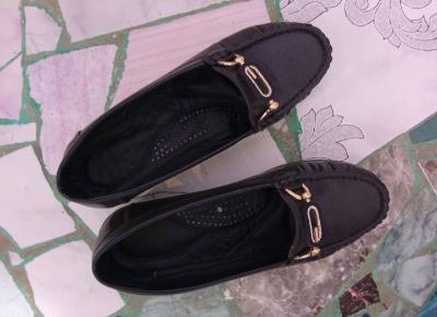 Black Loafers with Metal Detail