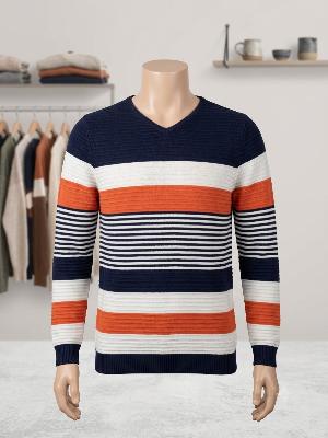 Striped V-Neck Sweater
