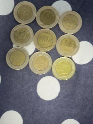 9x 50 Fils Coins