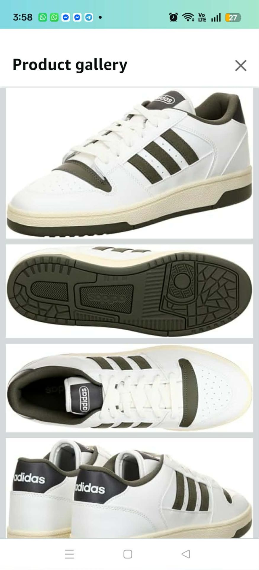 Adidas White & Green Sneaker