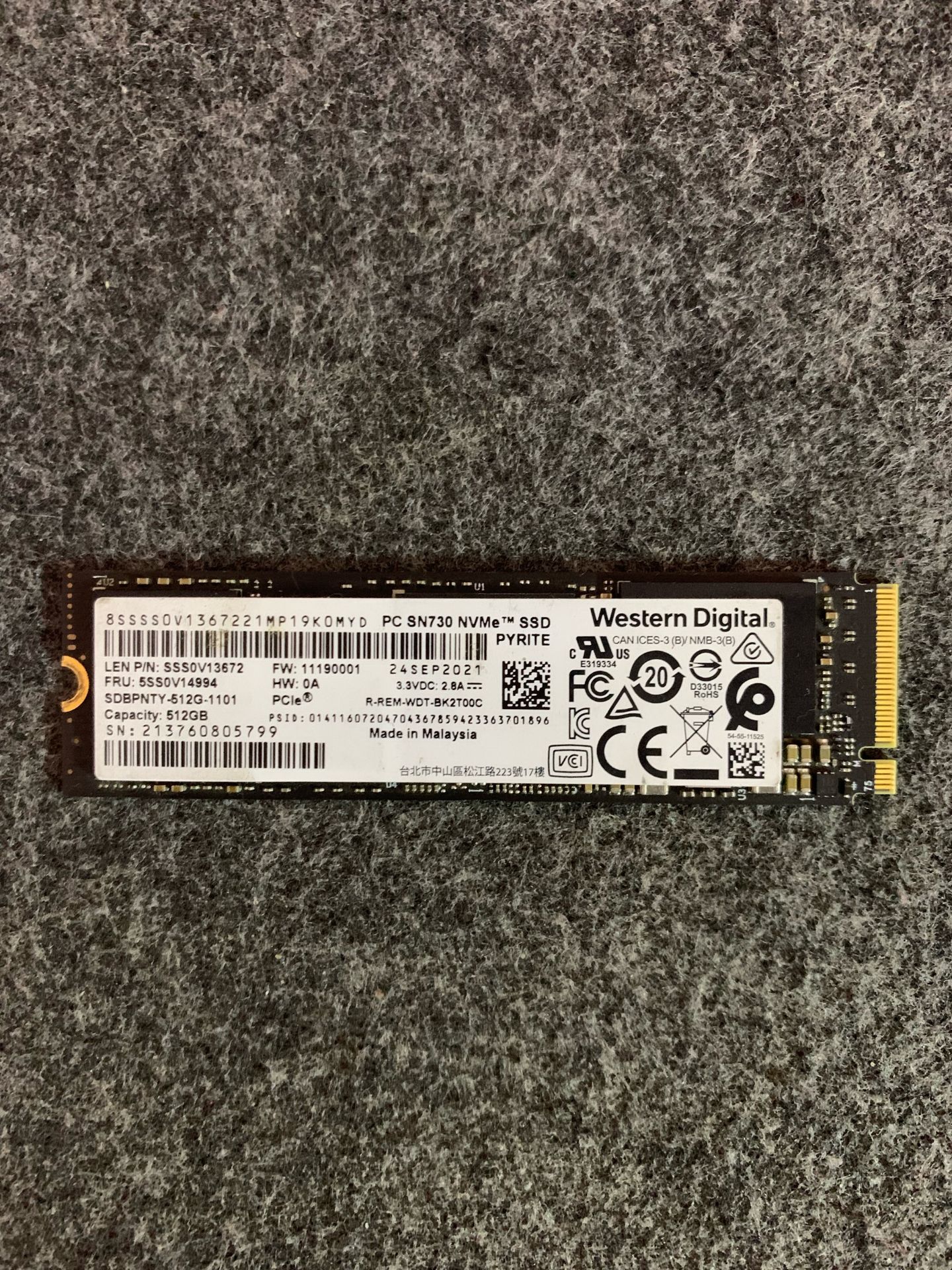WD 512gb m.2