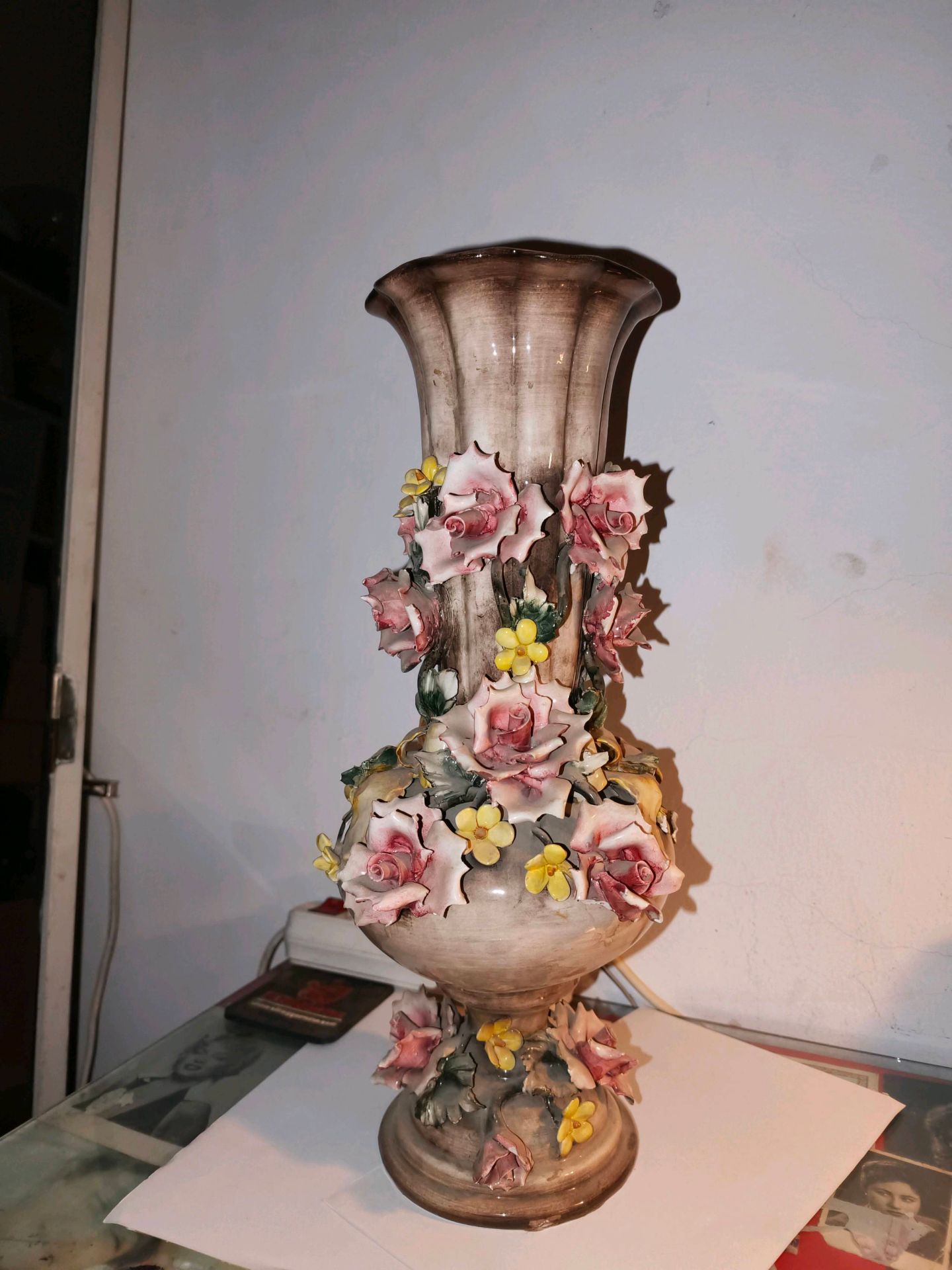 Porcelain Floral Vase, 50 cm