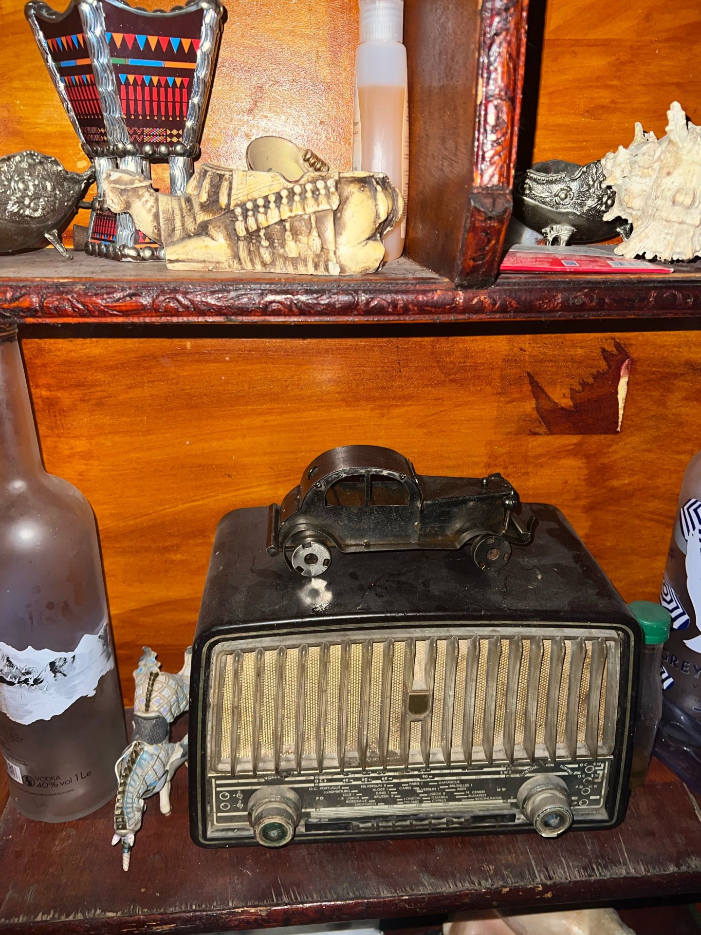 Vintage Radio with Toy Car